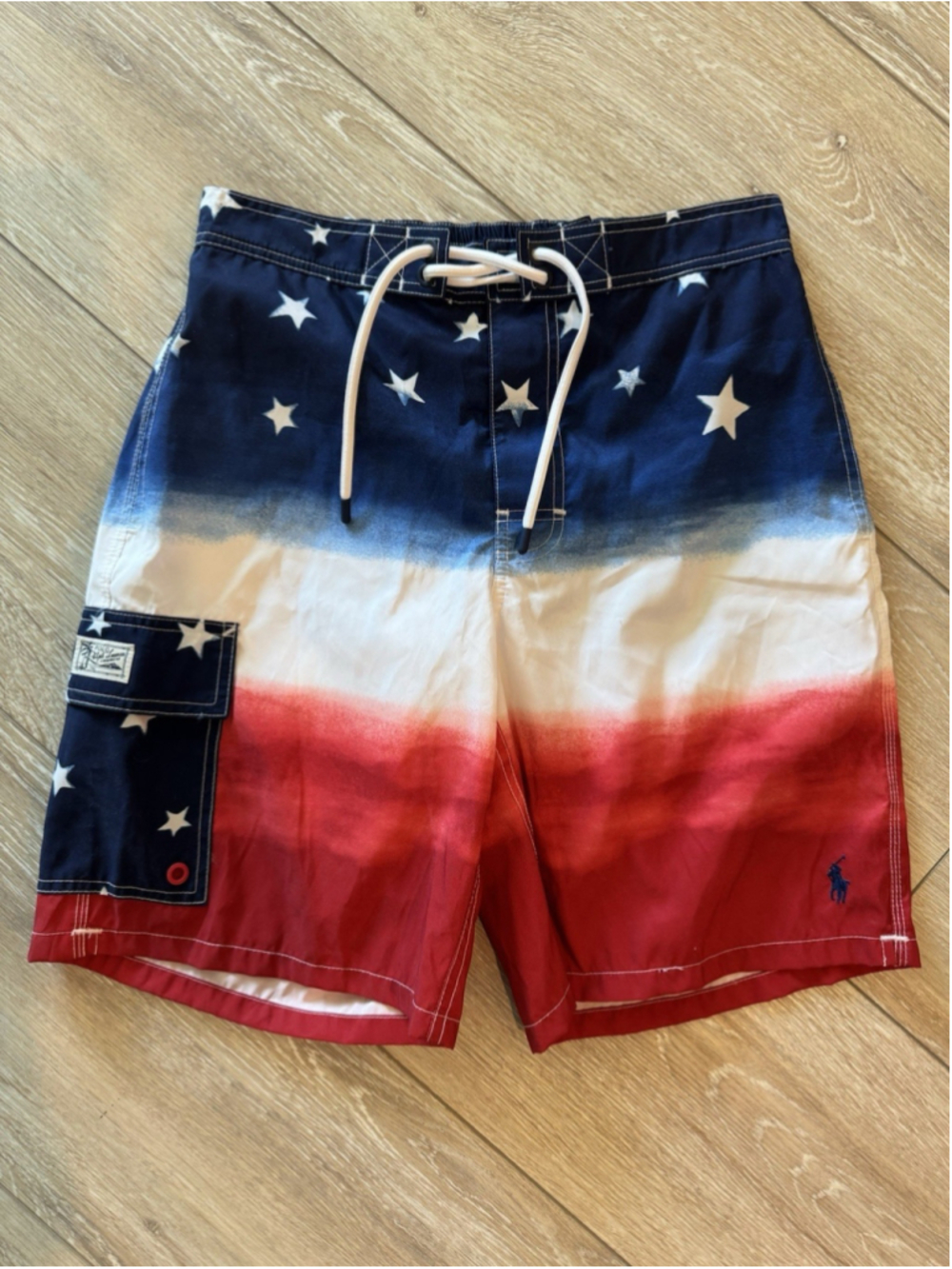 Polo Ralph Lauren USA Flag Swim Trunks Patriotic Americana Board Shorts Small